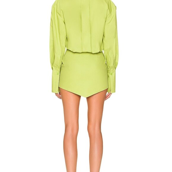 NEW NWT THE ATTICO Silvye Mini Dress in Pistache FWRD long sleeve button - Picture 3 of 7